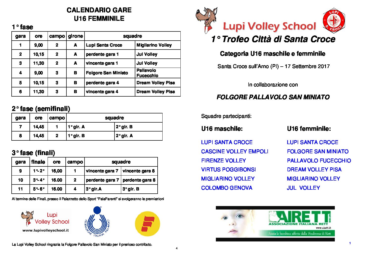 PRIMO TROFEO AIRETT “CITTÀ DI SANTA CROCE”