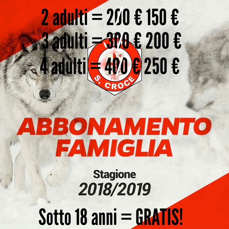 ABBONAMENTO FAMIGLIA: SUPER OFFERTA PER GRUPPI DA 2 A 4 ADULTI!
