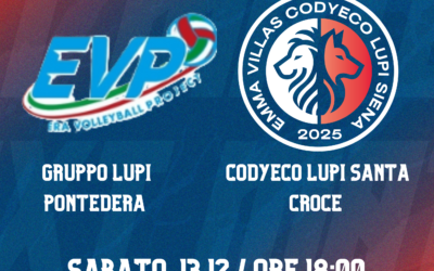 Serie B Maschile ,Girone E – Trasferta a Pontedera per la Codyeco Lupi S. Croce
