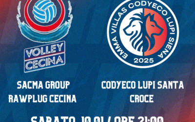 Serie B Maschile, girone E – La Codyeco Lupi Santa Croce inaugura il 2026 in trasferta a Cecina