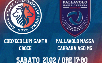 SERIE B GIRONE E – Codyeco Lupi S. Croce vs Pallavolo Massa Carrara ASD