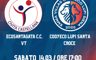 SERIE B MASCHILE – GIRONE E :Codyeco Lupi S. Croce in trasferta a Civita Castellana!
