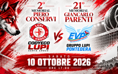 Codyeco Lupi Santa Croce, sabato il doppio Memorial Conservi–Parenti: al PalaParenti arriva il Gruppo Lupi Pontedera